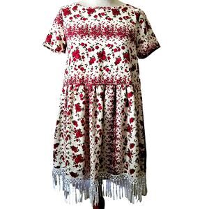 Floral Mini Babydoll Dress Size Small